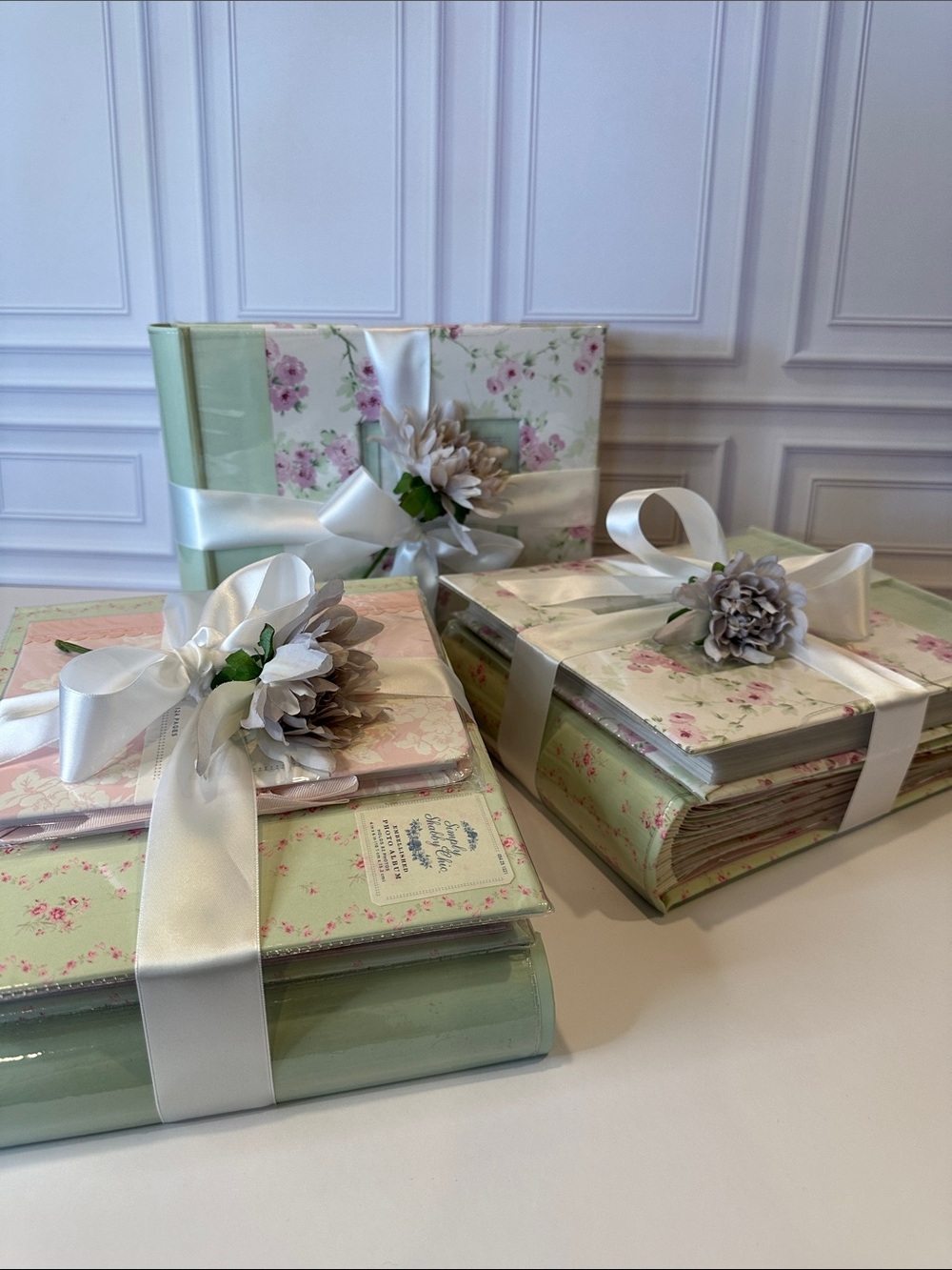 Simply Shabby Chic for Target Floral Photo Album Pink & Sage Bundle of 3 - Picture 2 of 14